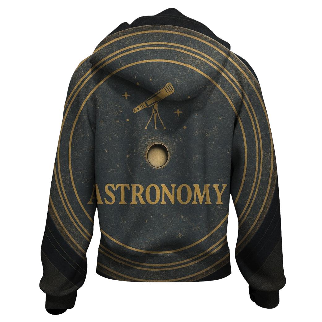 Aged Vinyl Record Stargazing Label graphic hoodies