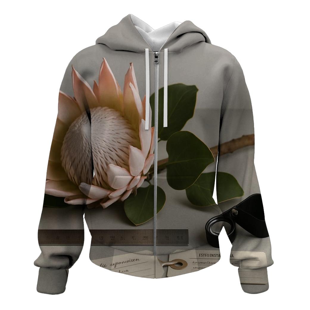 Protea Still Life With Botanical Measurement Tags hoodie trends