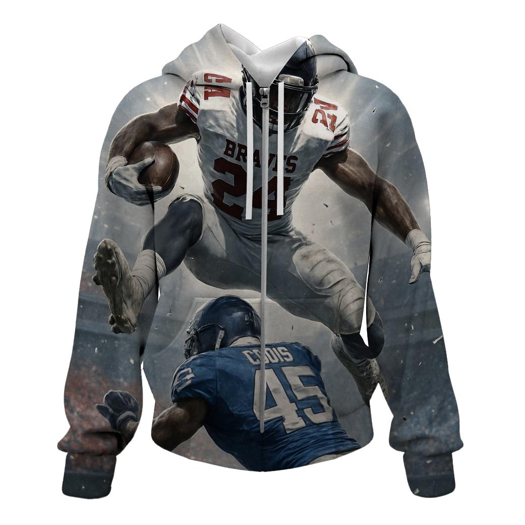 Frozen Time Hurdle Over The Linebacker lightweight hoodies