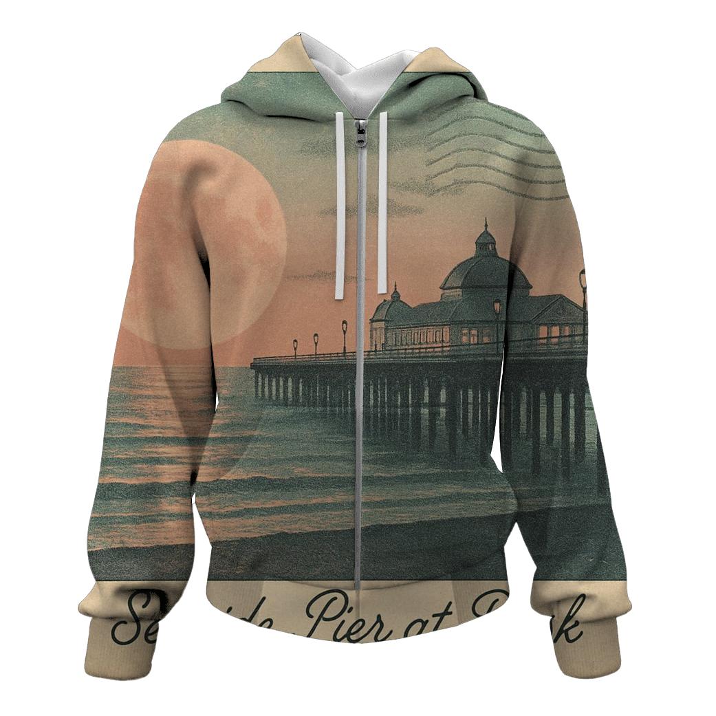 Faded Postcard From The Moon Pier pullover hoodies