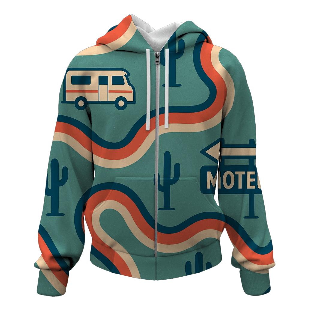 Groovy Road Trip Map Lines pullover hoodies