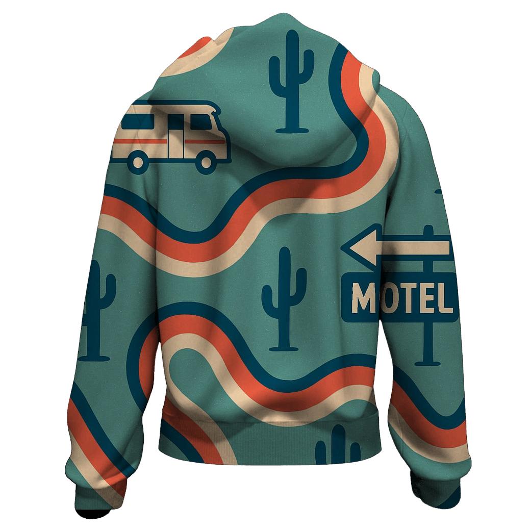 Groovy Road Trip Map Lines pullover hoodies