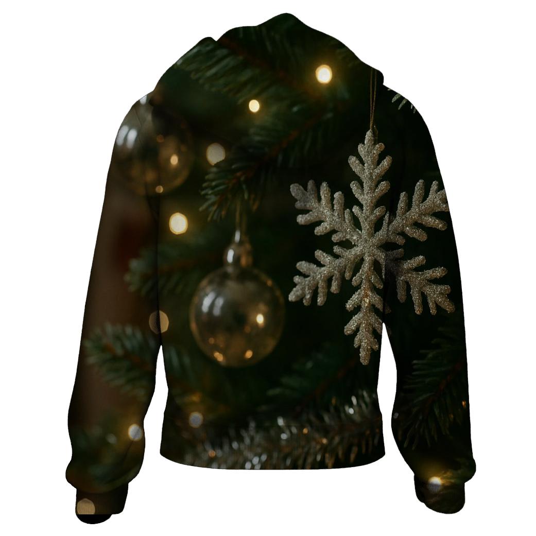Quiet Tree Branch With Glass Ornaments zip-up hoodies