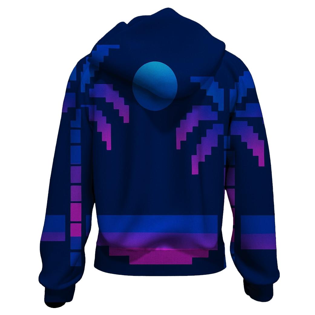 Miami Night Palm Silhouette Blocks graphic hoodies