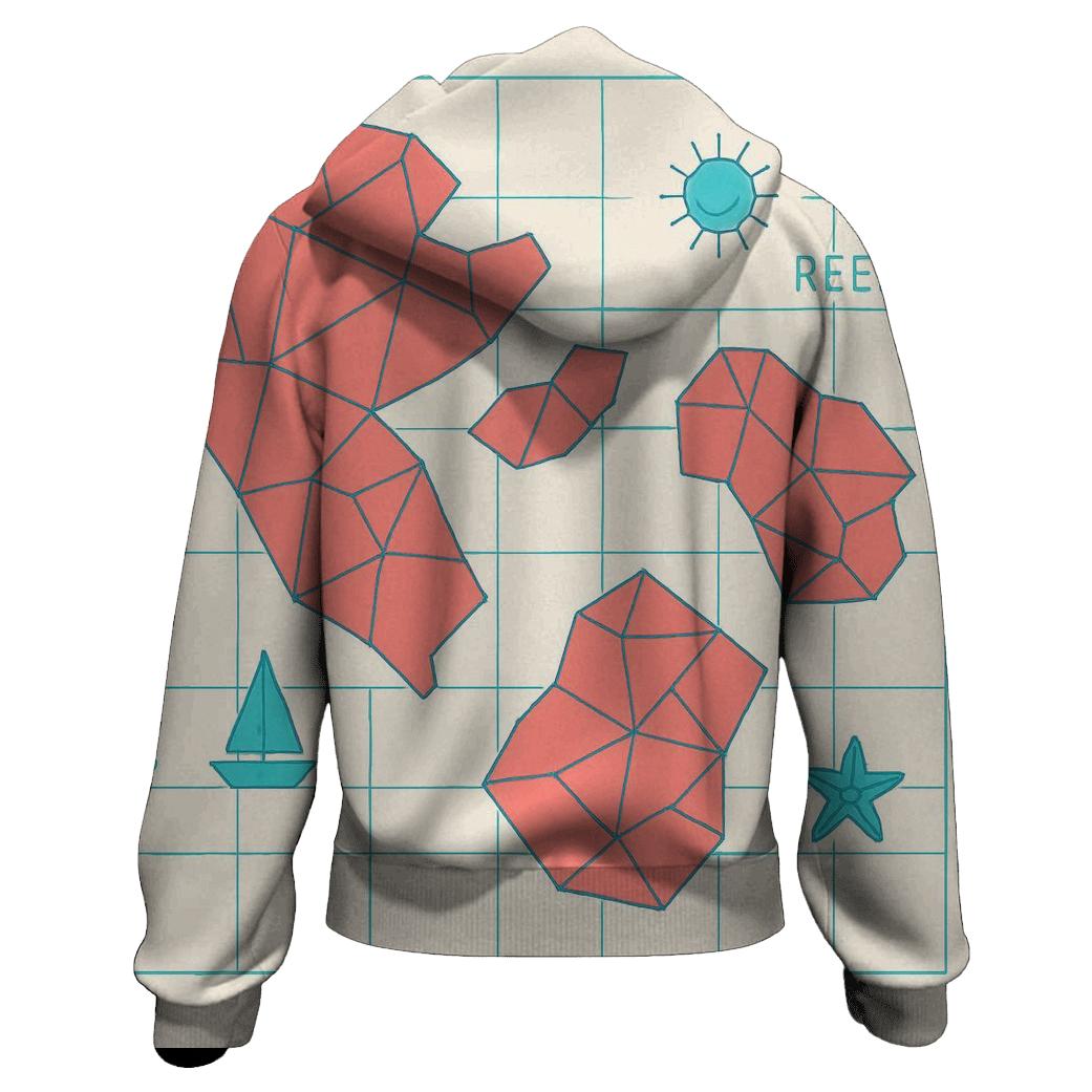 Coral Reef Geometry Atlas zip-up hoodies