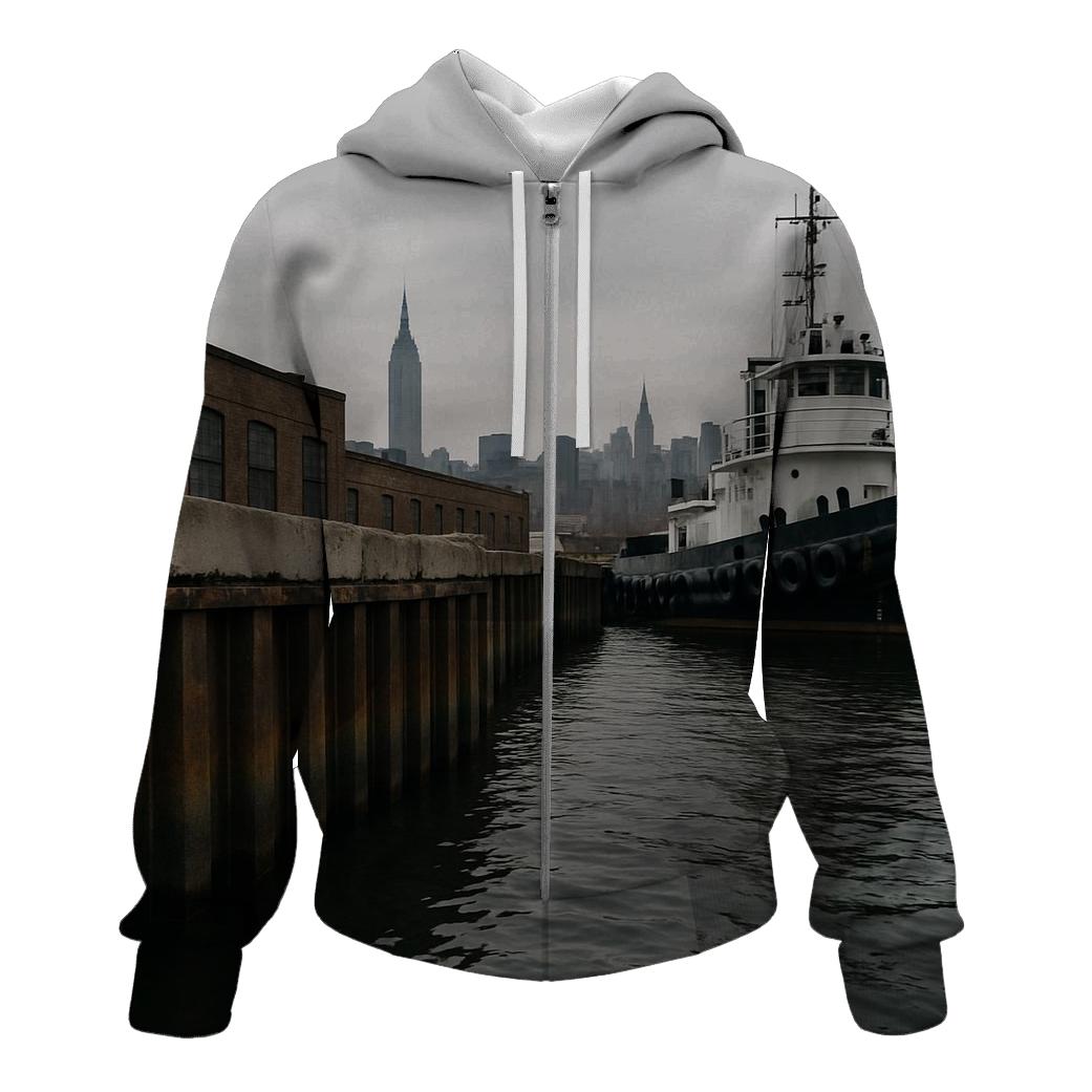 Newtown Creek Industrial Foreground Skyline Beyond hoodie styles