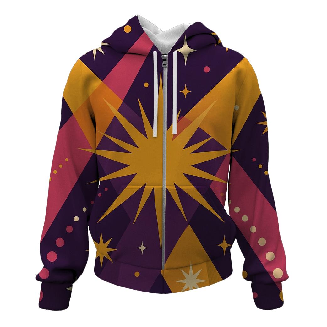 Disco Spotlights And Starbursts printed hoodies