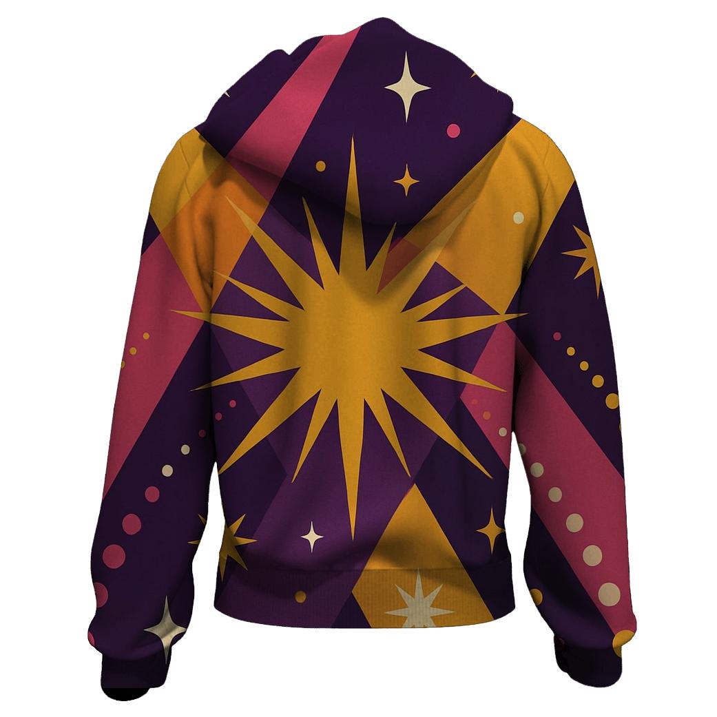 Disco Spotlights And Starbursts printed hoodies