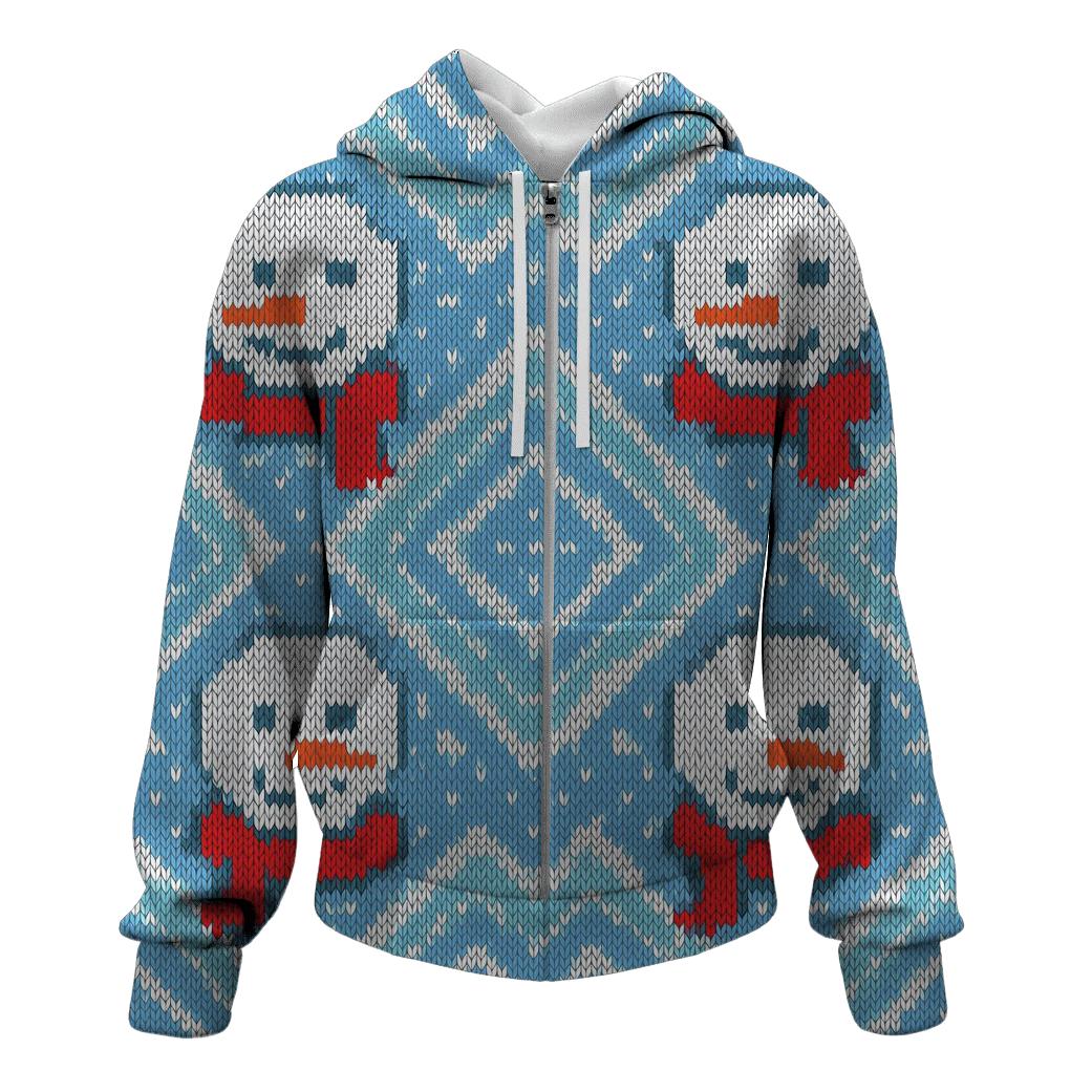 Snowman Aurora Zigzag Design hoodies fashion