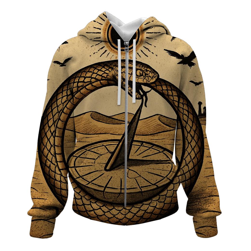 Ouroboros Desert Eclipse Sundial heavyweight hoodies