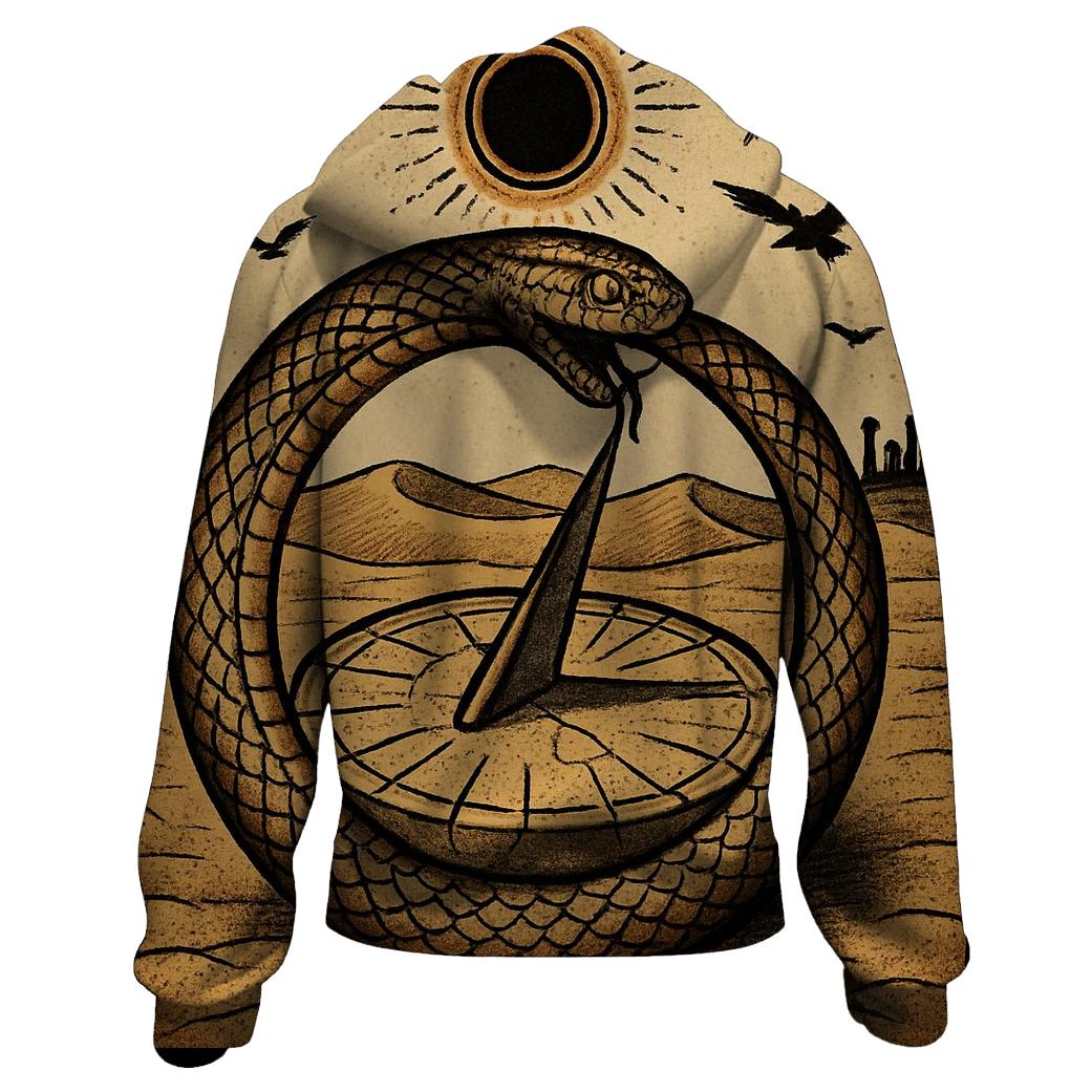 Ouroboros Desert Eclipse Sundial heavyweight hoodies