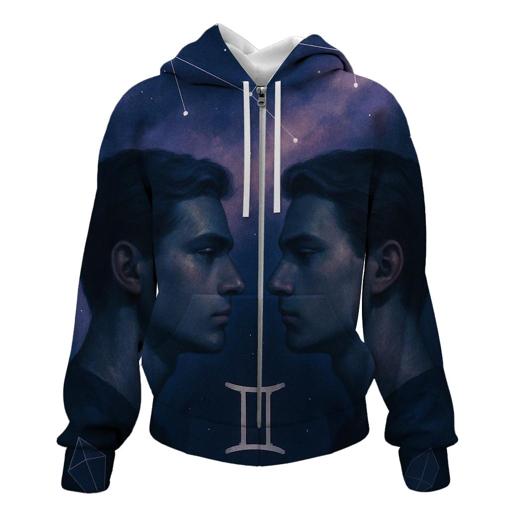 Gemini Mirror Twins Star Portrait custom hoodies