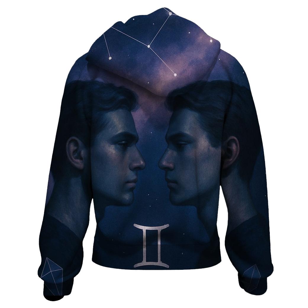 Gemini Mirror Twins Star Portrait custom hoodies