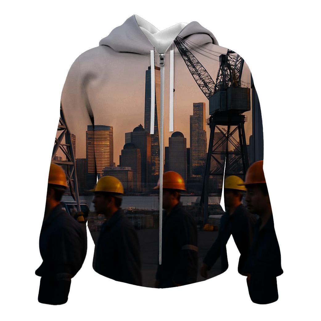 Brooklyn Navy Yard Shift Change Facing Lower Manhattan heavyweight hoodies