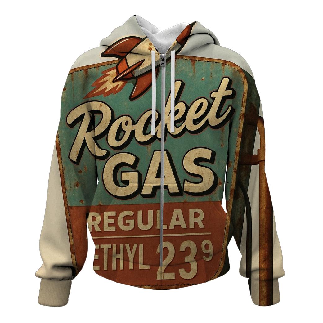 Sunbleached Desert Rocket Gas Station Sign hoodie trends