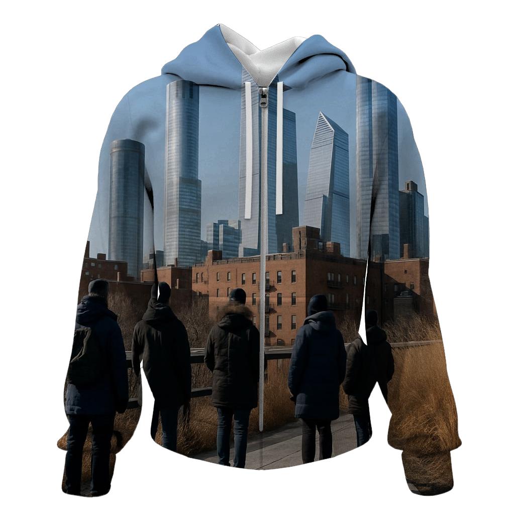 High Line Winter Noon Through New Hudson Yards Towers pullover hoodies