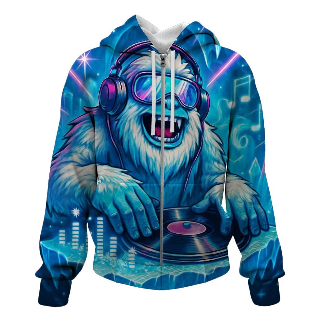 Glacier Disco Yeti printed hoodies