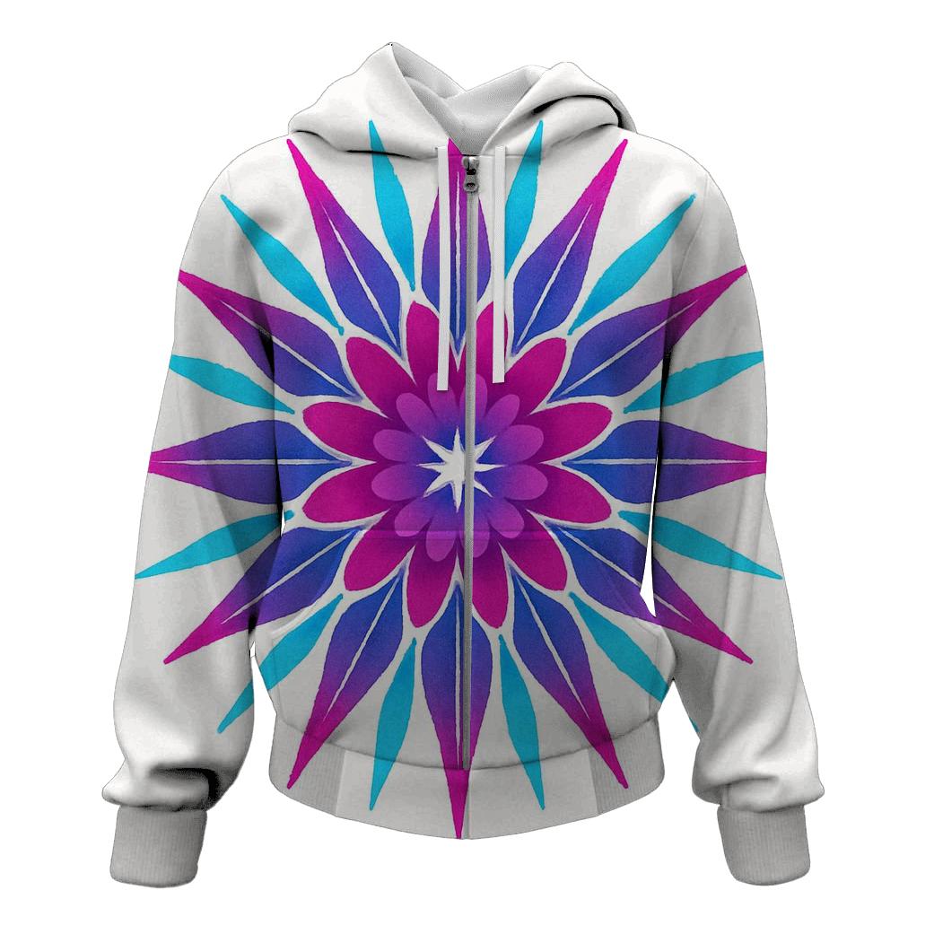 Mandala Pulsar Sunburst zip-up hoodies