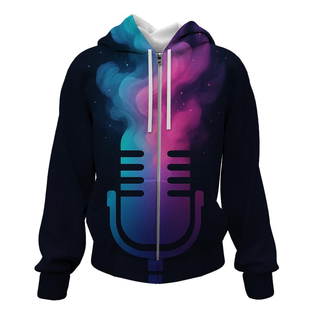 Microphone Nebula Bloom hoodie designs