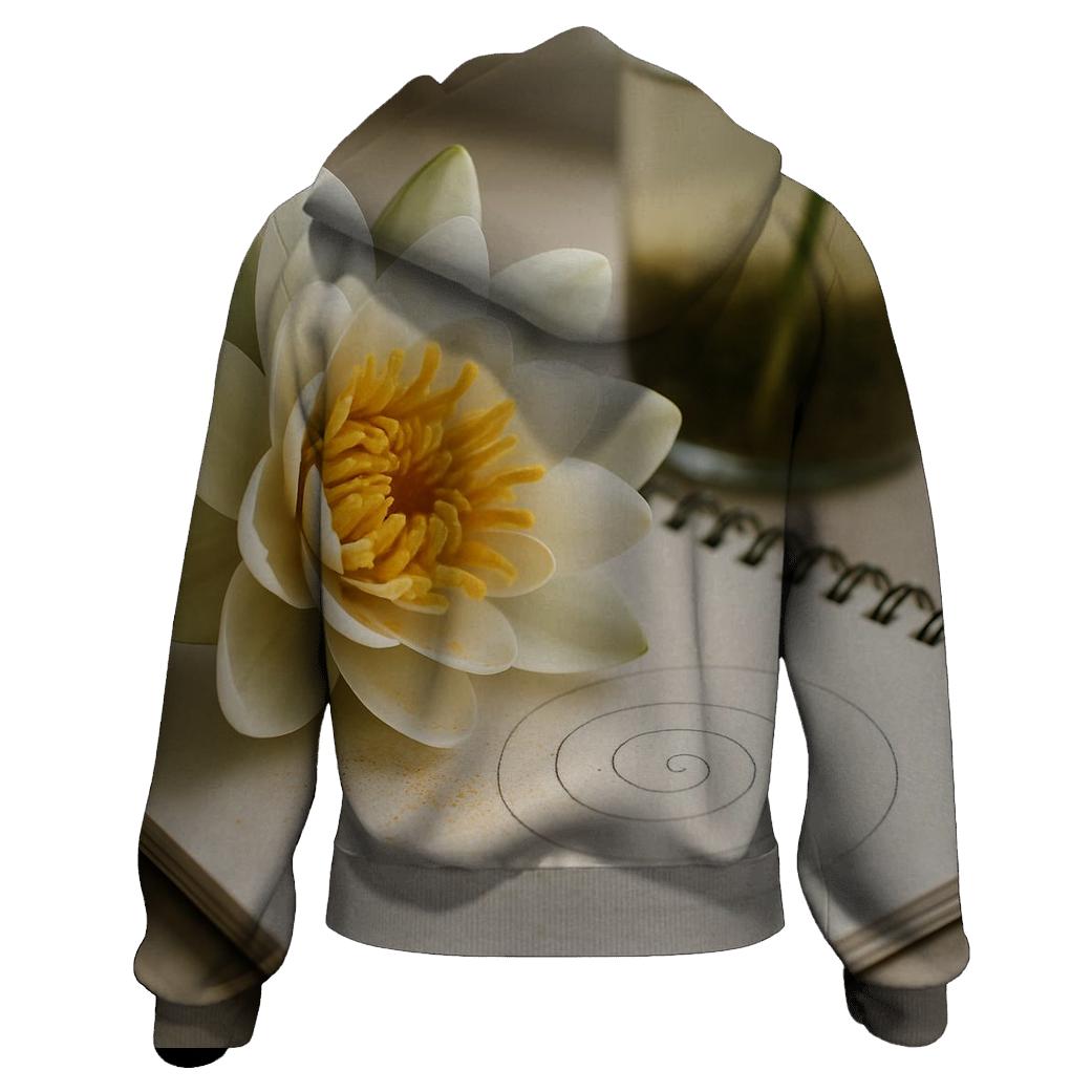 Water Lily Pollen Spiral On A Botanist Notebook designer hoodies