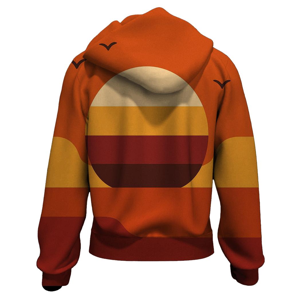 Sunset Horizon Gradient Blocks heavyweight hoodies