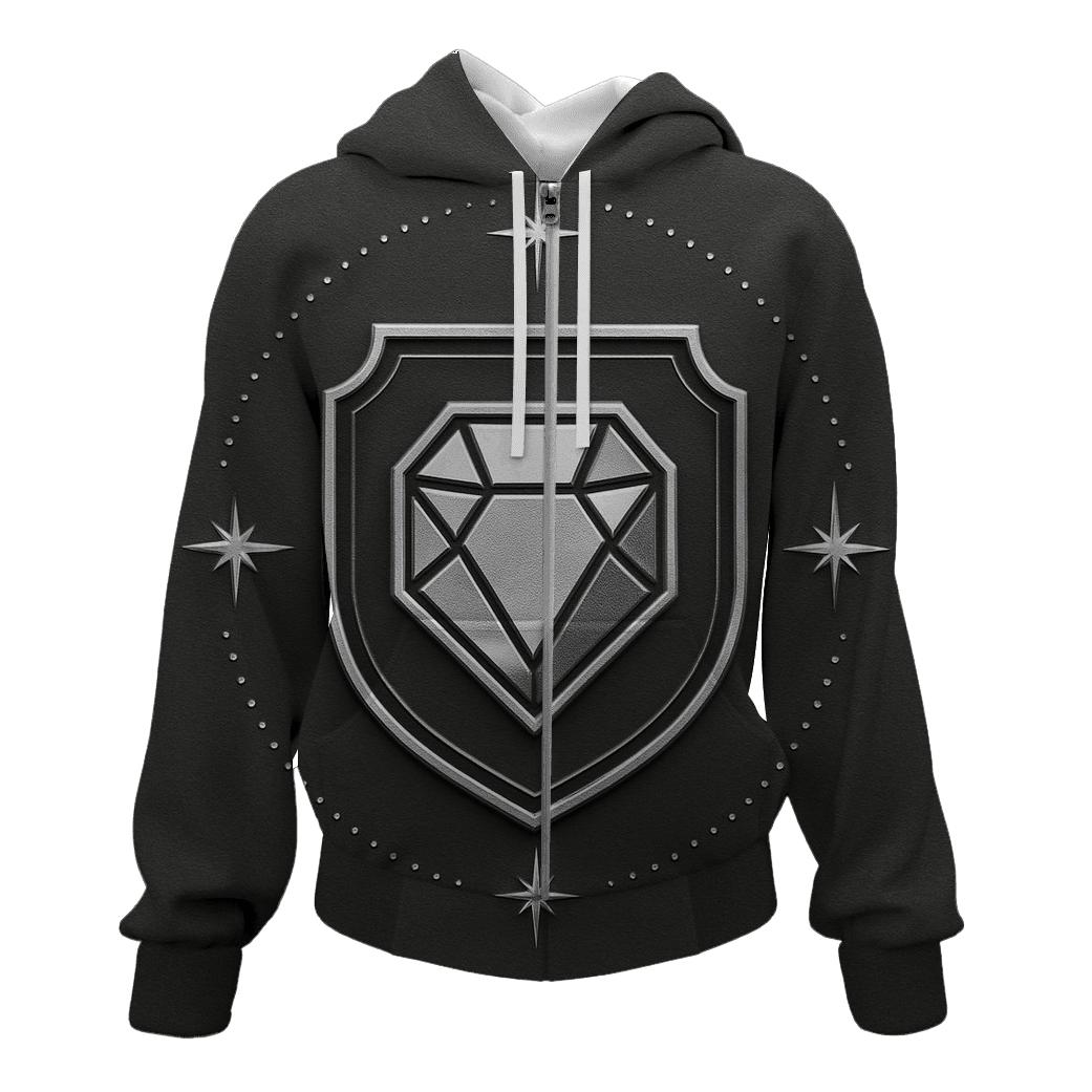 Charcoal Halo Facet Crest heavyweight hoodies