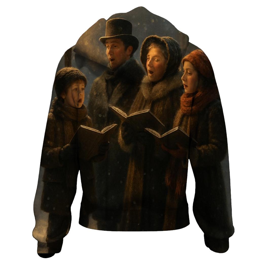 Midnight Carolers Beneath The Old Lamppost heavyweight hoodies