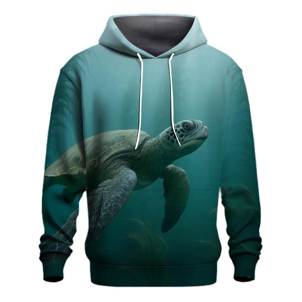 Kelp Forest Glide Green Sea Turtle designer hoodies