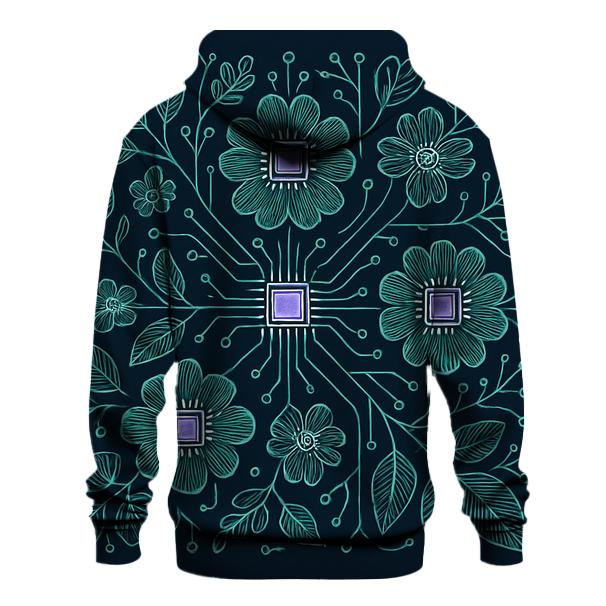 Midnight Botanical Circuit Garden graphic hoodies