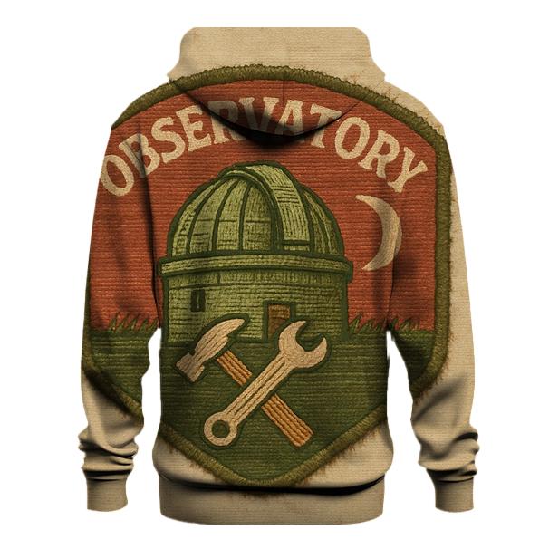 Retro Observatory Workshop Badge lightweight hoodies