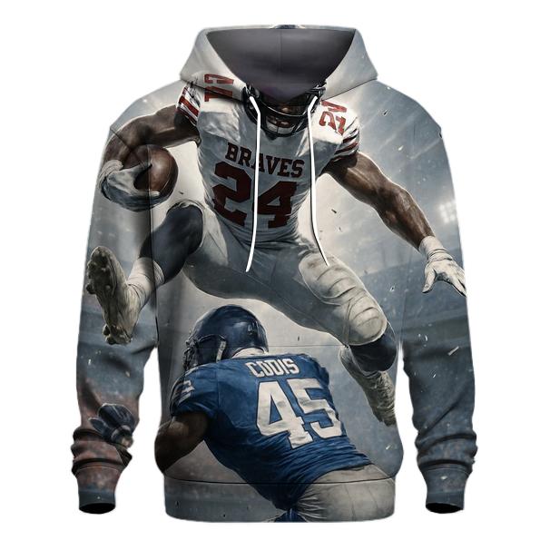Frozen Time Hurdle Over The Linebacker pullover hoodies