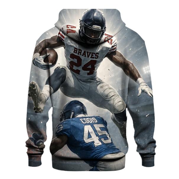 Frozen Time Hurdle Over The Linebacker pullover hoodies