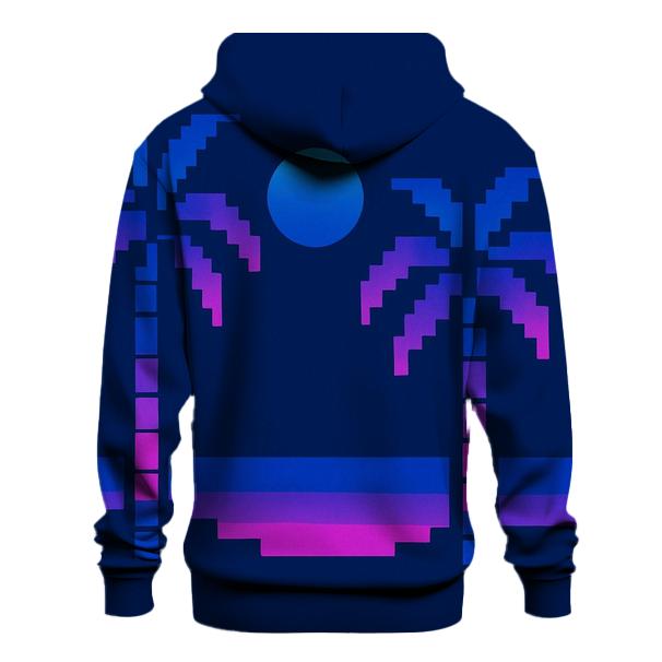 Miami Night Palm Silhouette Blocks hoodie styles