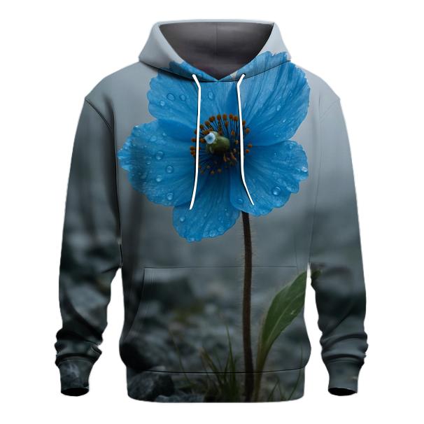 Himalayan Blue Poppy In Misty Alpine Scree hoodie designs