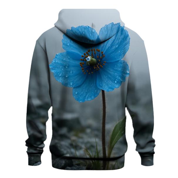 Himalayan Blue Poppy In Misty Alpine Scree hoodie designs
