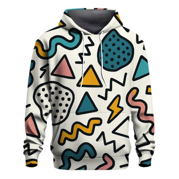 Memphis Sticker Scatter Party embroidered hoodies