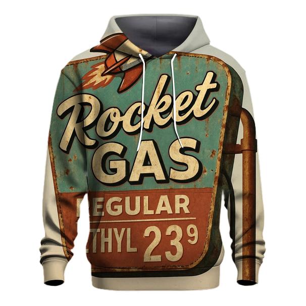 Sunbleached Desert Rocket Gas Station Sign zip-up hoodies