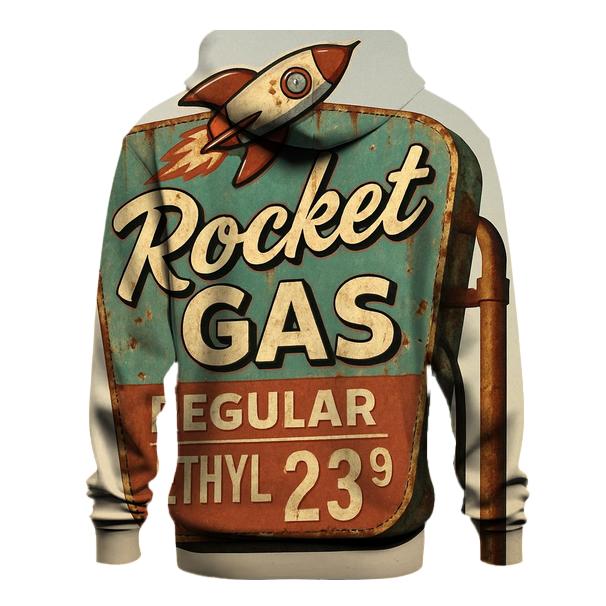 Sunbleached Desert Rocket Gas Station Sign zip-up hoodies