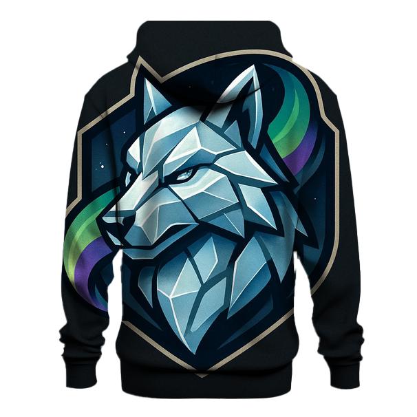 Aurora Ice Wolf Emblem heavyweight hoodies