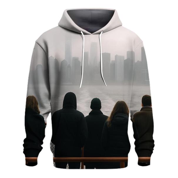 Staten Island Ferry Fog Reveal Of Downtown printed hoodies
