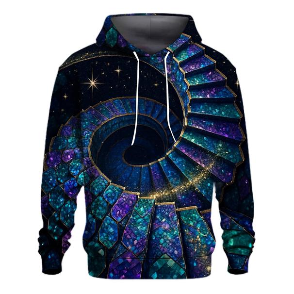Jewel Tone Sequin Spiral Stair pullover hoodies