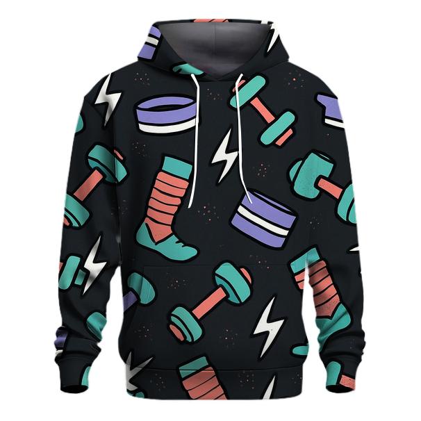 Retro Fitness Aerobics Shapes zip-up hoodies