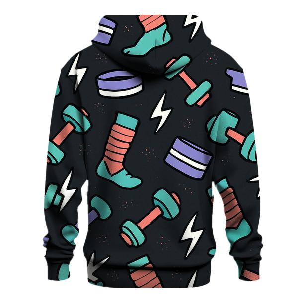 Retro Fitness Aerobics Shapes zip-up hoodies