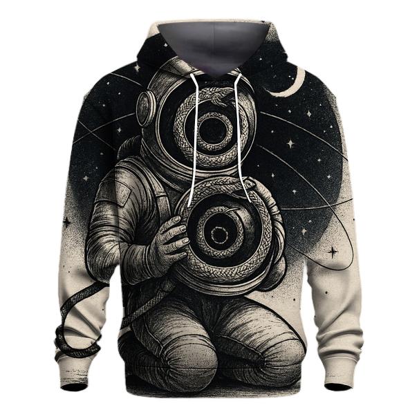 Ouroboros Astronaut Helmet Reflection Loop custom hoodies