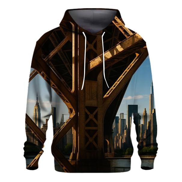 Queensboro Bridge Undercarriage Framing Midtown printed hoodies