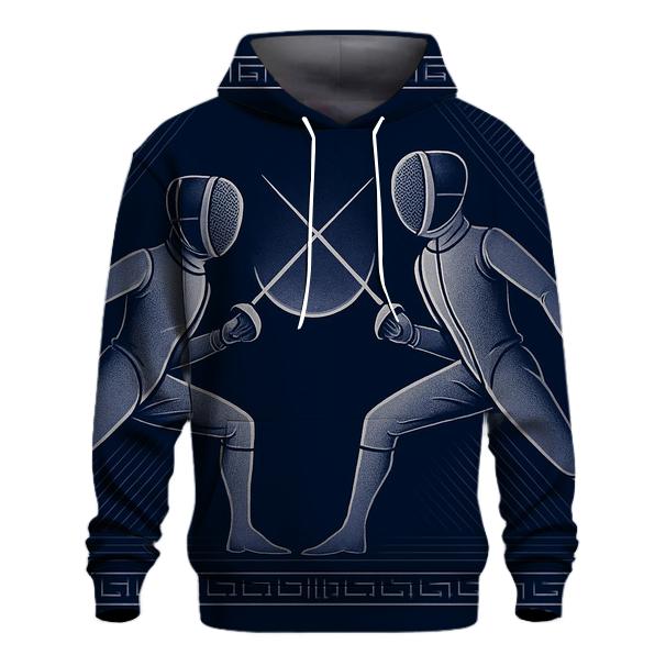 Fencing Moonlit Parry Lines premium hoodies