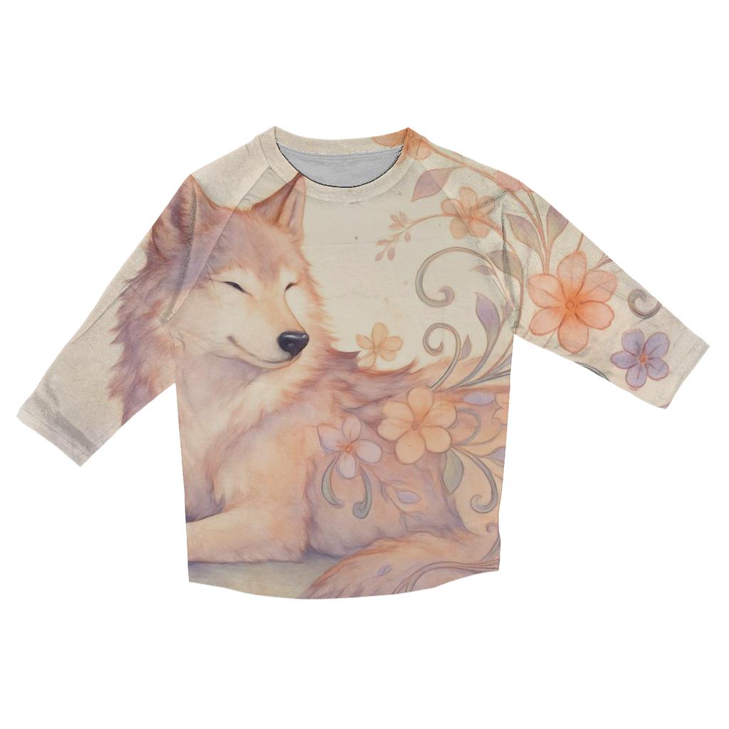 Wildflower Spiral Dream Wolf stylish quarter sleeve tops