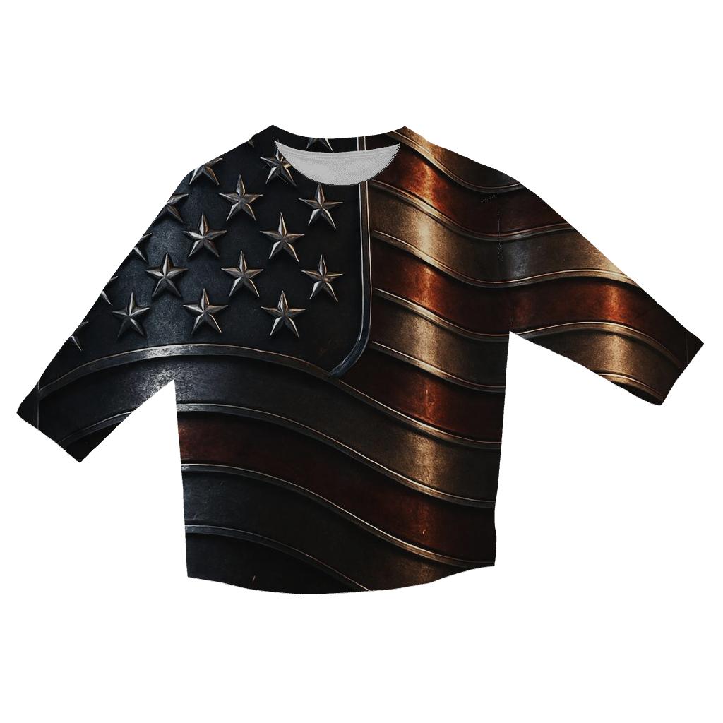 Steelborne Stars And Stripes printed three quarter sleeve shirts