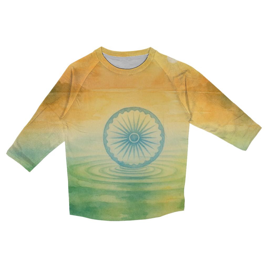 Saffron Watercolor Spirit Of India designer 3/4 sleeve blouses