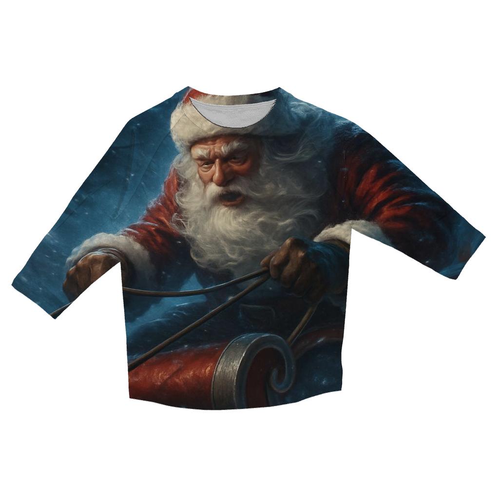 Sleigh Dive Through Snowstorm fashion 3/4 sleeve shirts